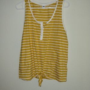 Old Navy Yellow Striped Sleeveless Top